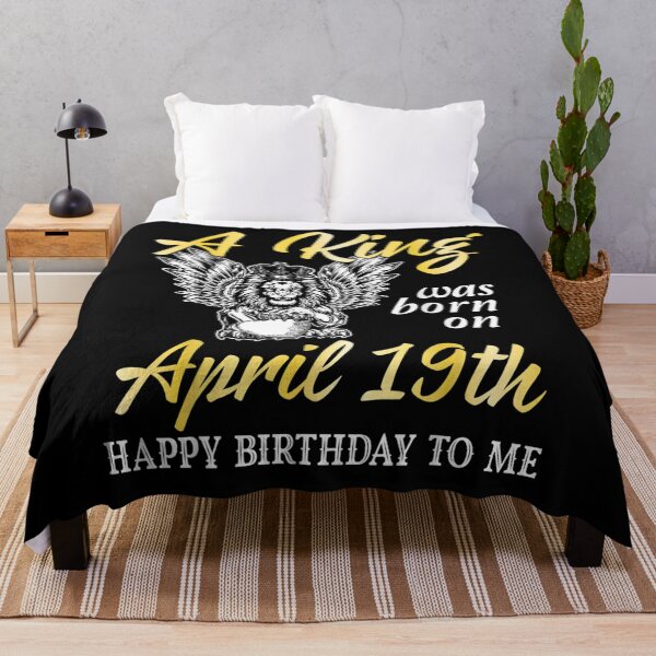 Item preview, A King Was Born On April 19th Happy Birthday To Me You Lion  designed and sold by manidala.