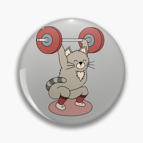Item preview, crossfit cat with barbell and weights doing squat snatch designed and sold by TrueType.