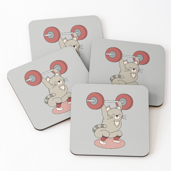 Item preview, crossfit cat with barbell and weights doing squat snatch designed and sold by TrueType.