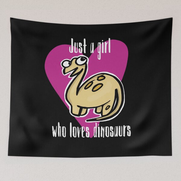 Item preview, Just a Girl Who Loves Dinosaurs, Pink Heart designed and sold by wildjellybeans.
