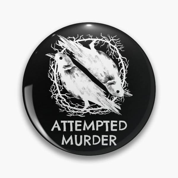 Item preview, attempted murder - funny crow pun designed and sold by Sinovius.