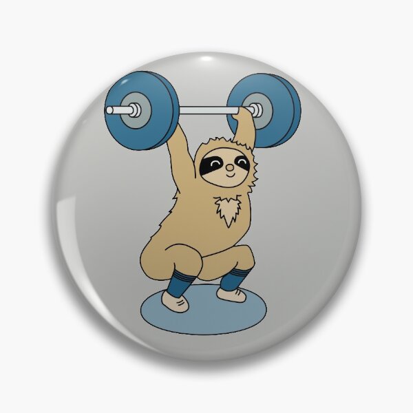 Item preview, crossfit sloth with barbell and weights doing squat snatch designed and sold by TrueType.