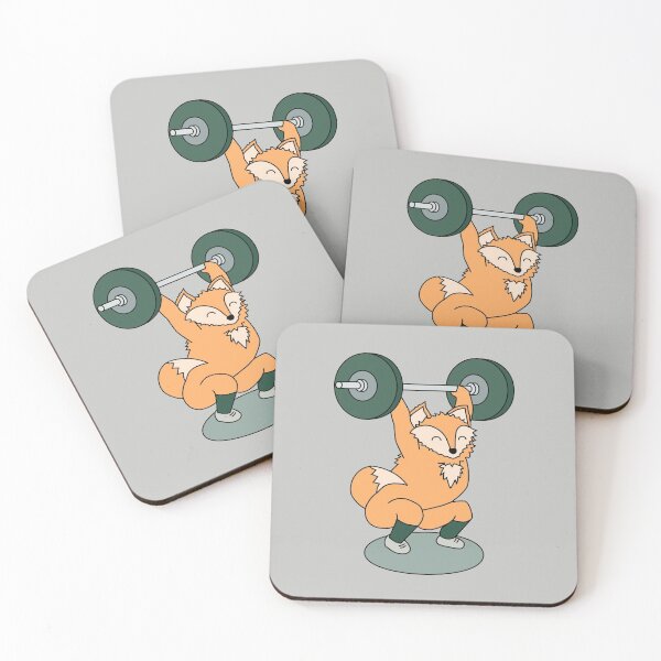 Item preview, crossfit fox with barbell and weights doing squat snatch designed and sold by TrueType.