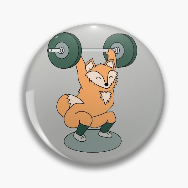 Item preview, crossfit fox with barbell and weights doing squat snatch designed and sold by TrueType.