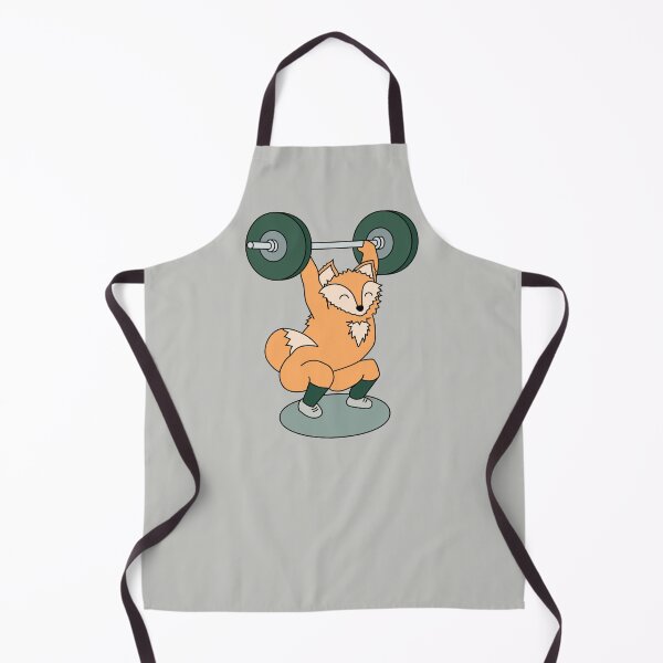 Item preview, crossfit fox with barbell and weights doing squat snatch designed and sold by TrueType.