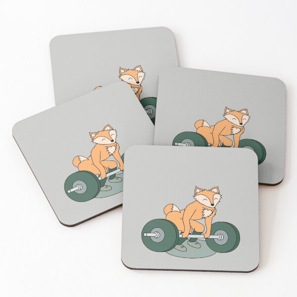 Item preview, crossfit fox with barbell and weights doing a deadlift designed and sold by TrueType.
