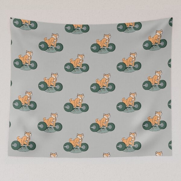 Item preview, crossfit fox with barbell and weights doing a deadlift designed and sold by TrueType.