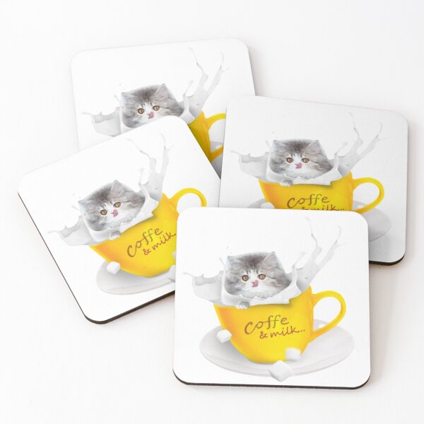 Item preview, A Cute Cat in the Coffee Milk Cup designed and sold by Mahe Jabeen.