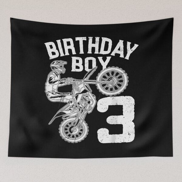 Item preview, Kids 3 Years Old Kid Birthday Boy Dirt Bike Motorcycle  designed and sold by manidala.