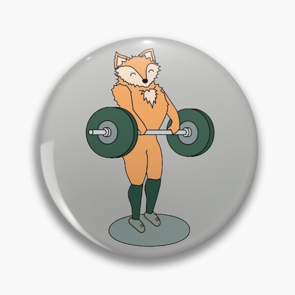 Item preview, crossfit fox with barbell and weights doing a pull designed and sold by TrueType.