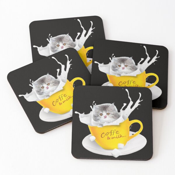 Item preview, A Cute Cat in the Coffee Milk Cup designed and sold by Mahe Jabeen.