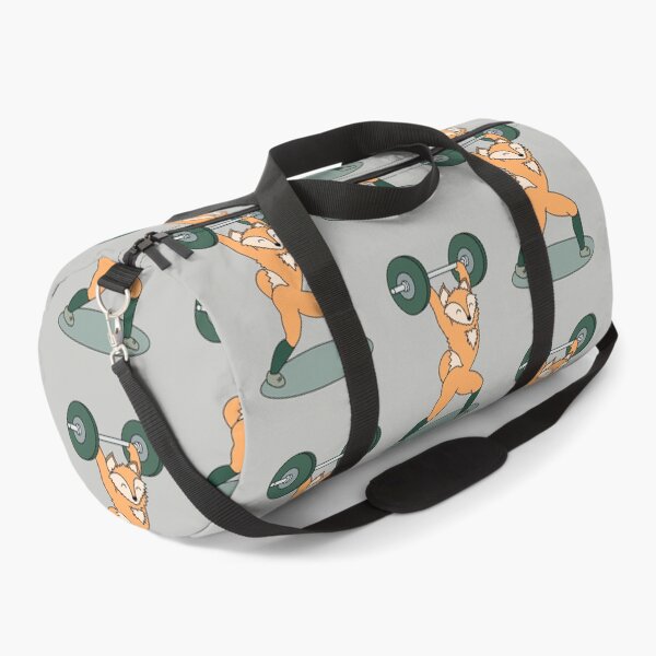 Item preview, crossfit fox with barbell and weights doing a split jerk designed and sold by TrueType.