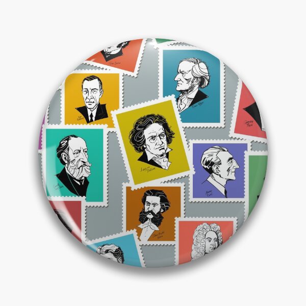 Item preview, The greatest composers (multicoloured version on grey background) designed and sold by Irina Ivanova.