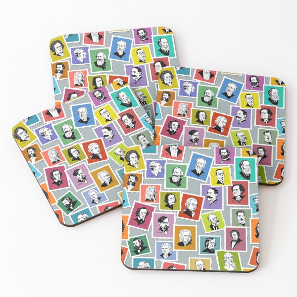 Item preview, The greatest composers (multicoloured version on grey background) designed and sold by Irina Ivanova.