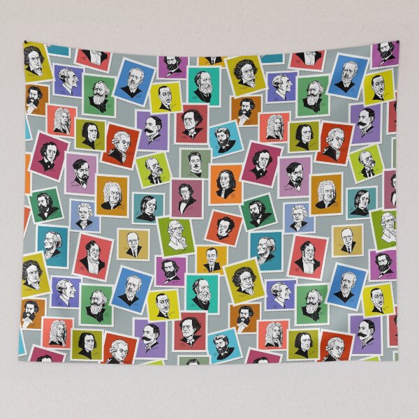 Item preview, The greatest composers (multicoloured version on grey background) designed and sold by Irina Ivanova.