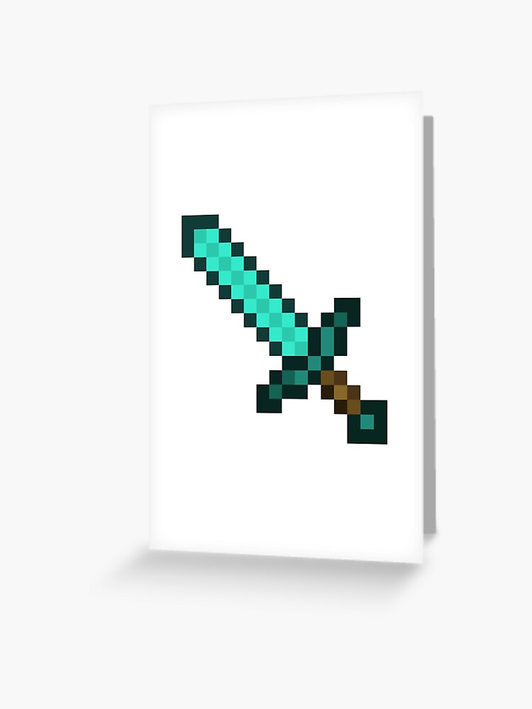 Carte De Vœux Epee De Diamant Minecraft Par Milliedenton Redbubble