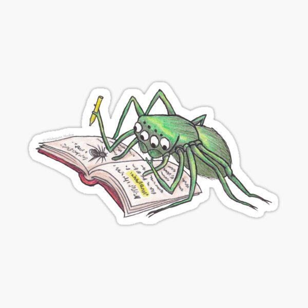 Reading about Spiders Sticker