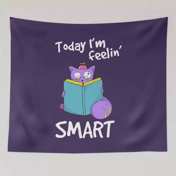 Item preview,  Purple Cat Chubby Cat Today I'm Feelin Smart designed and sold by Cat N' Doodles.
