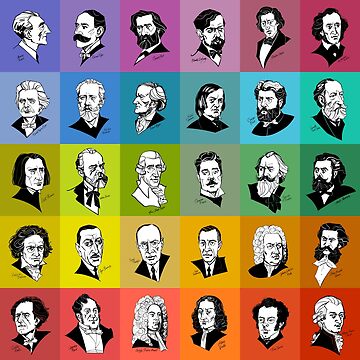 Artwork thumbnail, Great composers (multicoloured version) by Irina Ivanova