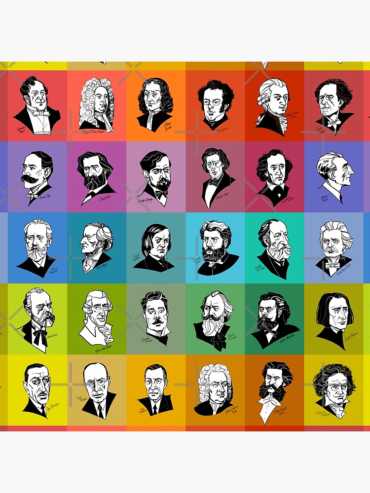 Thumbnail 2 of 2, Tote Bag, Great composers (multicoloured version) designed and sold by irinaivanova.