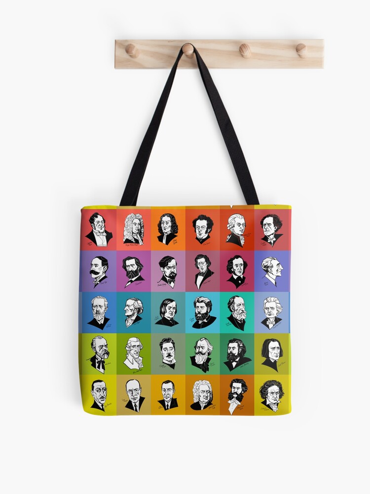 Thumbnail 1 of 2, Tote Bag, Great composers (multicoloured version) designed and sold by irinaivanova.