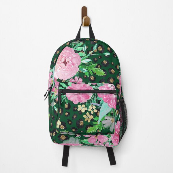 Item preview, Elegant Leopard Print Pink Floral Green design designed and sold by InovArtS.