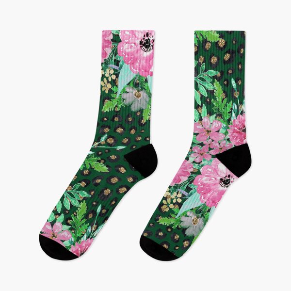 Item preview, Elegant Leopard Print Pink Floral Green design  designed and sold by InovArtS.