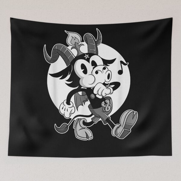 Item preview, Blackcraft Atheist Satan Baphomet goat Retro Cartoon Lucifer designed and sold by antonyopa.