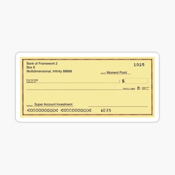 Vista previa del artículo con la obra «Cheque bancario en la vida diaria», diseñado y vendido por HOPELIFE8888.
