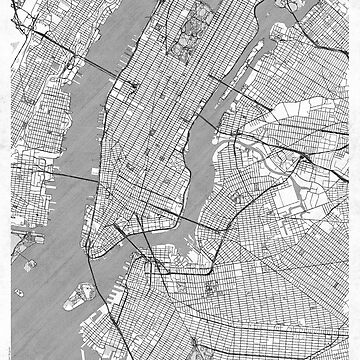 Artwork thumbnail, New York Map Line by HubertRoguski