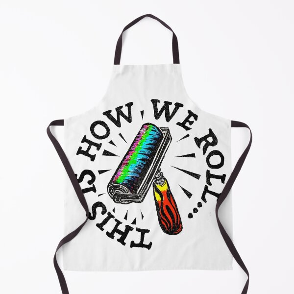 Item preview, This Is How We Roll - original linocut print and design with coloerd pencil designed and sold by PixelPalmer.
