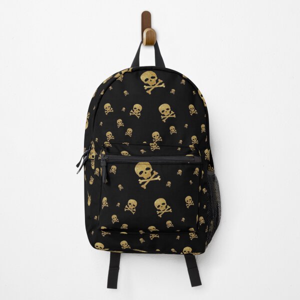 Item preview, Littles Golden Glitter Pirates Skulls on Black Background designed and sold by Gerson Ramos.