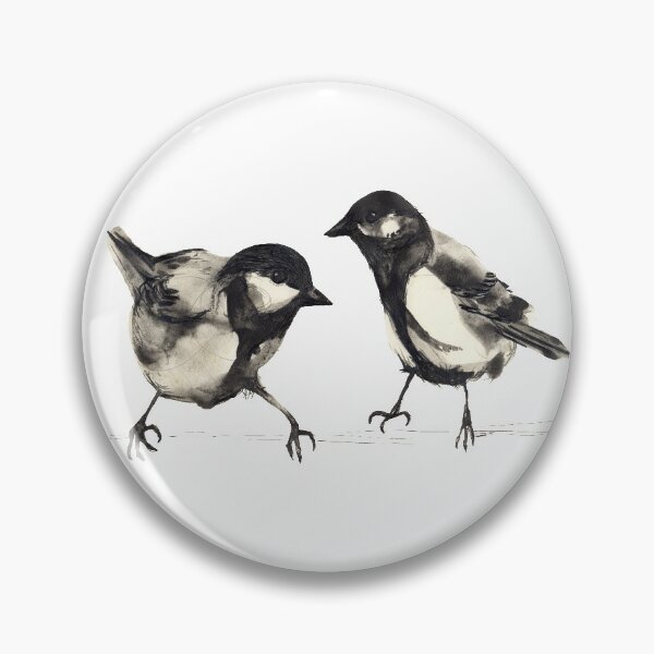 Item preview, Birds perched on branch. Parus major. Chickadee designed and sold by LauraBustos.