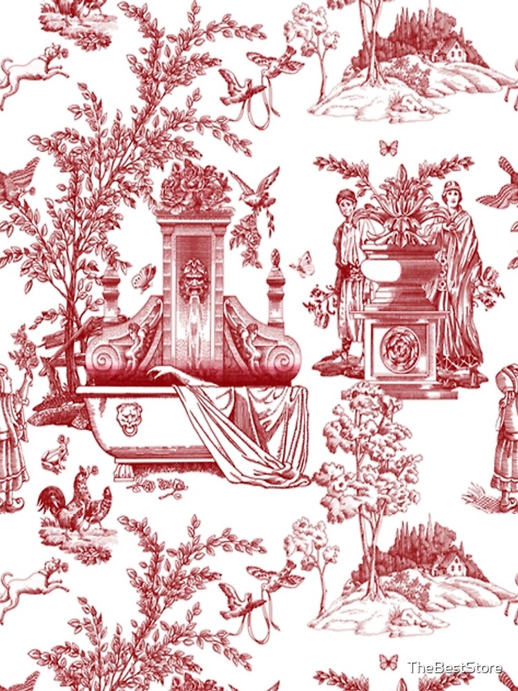 Red Toile Pattern Design by TheBestStore