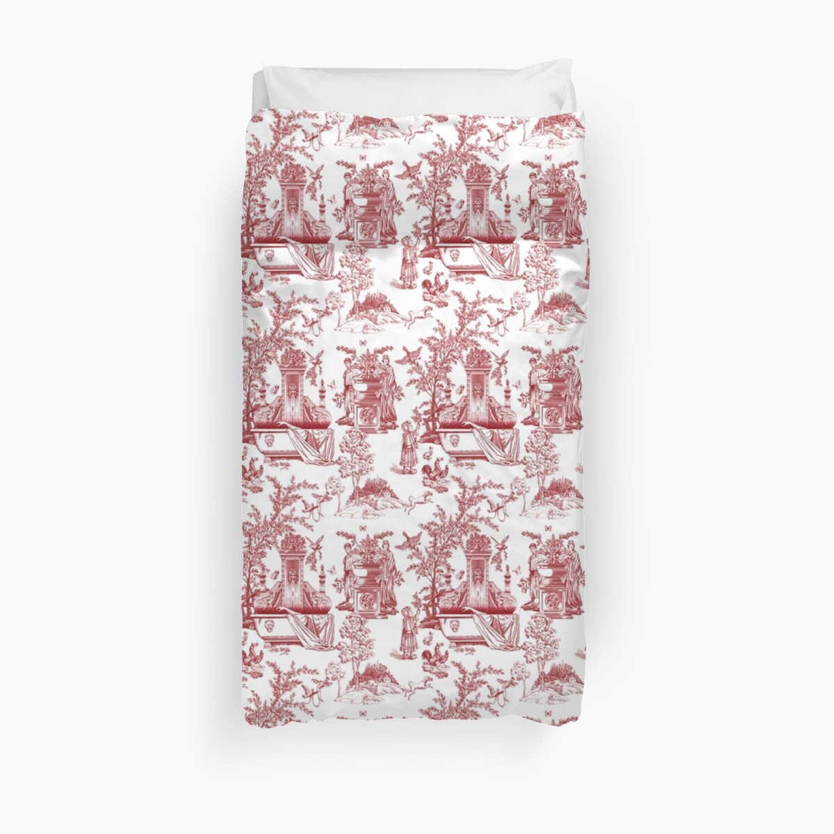 Red Toile Pattern Design Duvet Cover By Thebeststore Redbubble