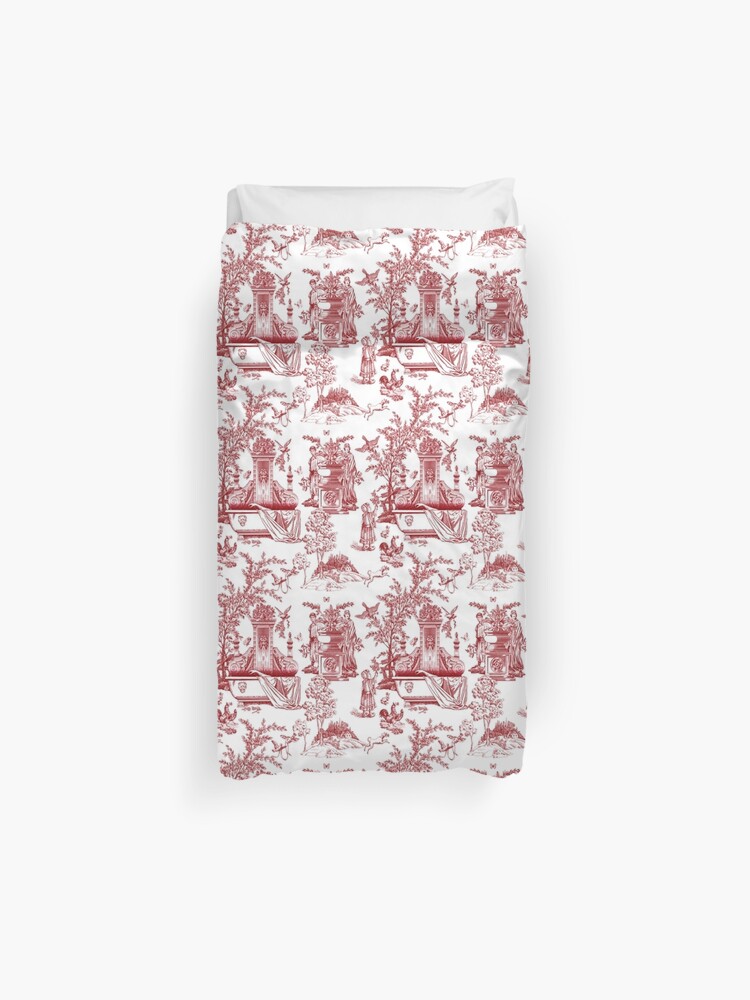 Red Toile Pattern Design Duvet Cover By Thebeststore Redbubble