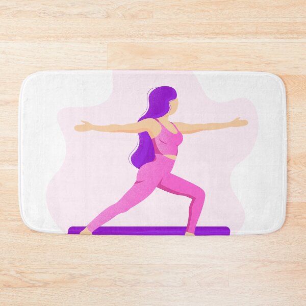 Item preview, Yoga classes, sports. A girl in a pink tracksuit is training. designed and sold by Verarev.