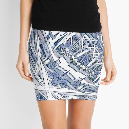 Piazza della Signoria Deconstructed in Blue Mini Skirt