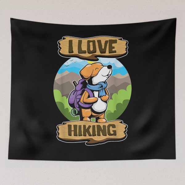 Item preview, I Love Hiking Hiker Animals Cute Wanderer Dog  designed and sold by manidala.