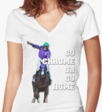 Go Chrome or Go Home Shirt mit V-Ausschnitt