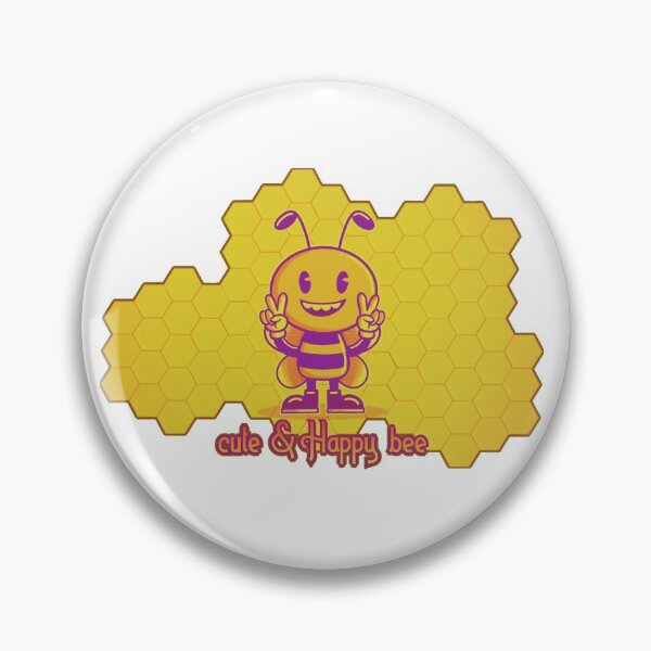 Item preview, cute & happy bee designed and sold by storefunnypets.