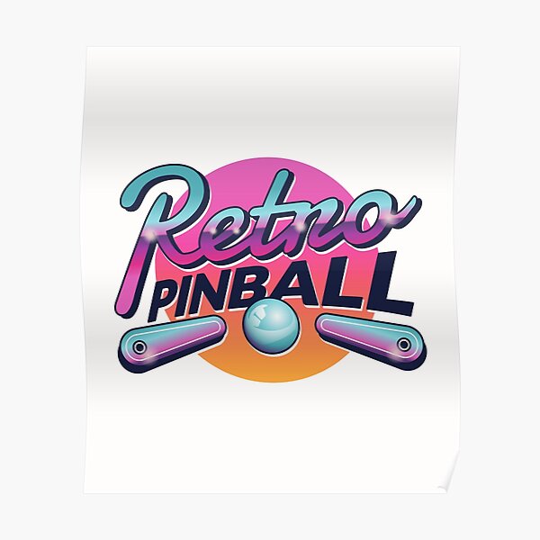 Retro Gaming Pinball 80s Gamer Design c Poster