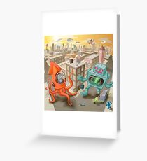 Robot vs. Squid Greeting Card