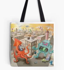 Robot vs. Squid Tote Bag