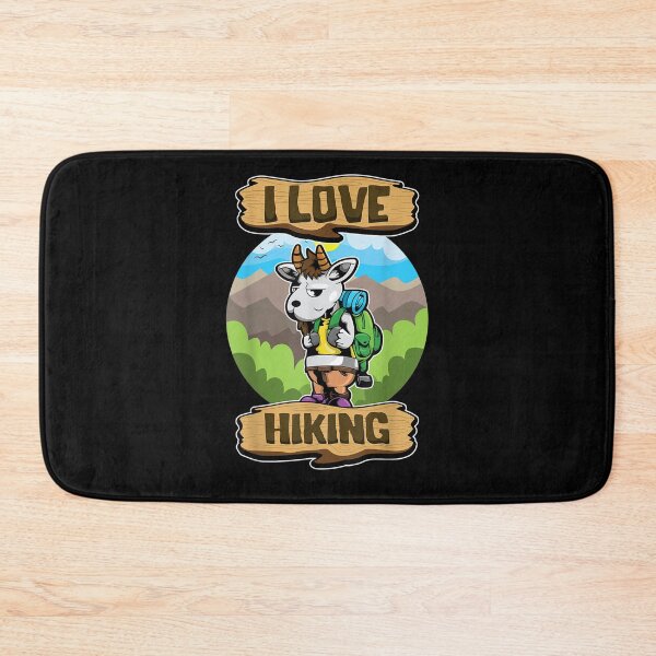 Item preview, I Love Hiking Hiker Animals Cute Wanderer Goat  designed and sold by manidala.