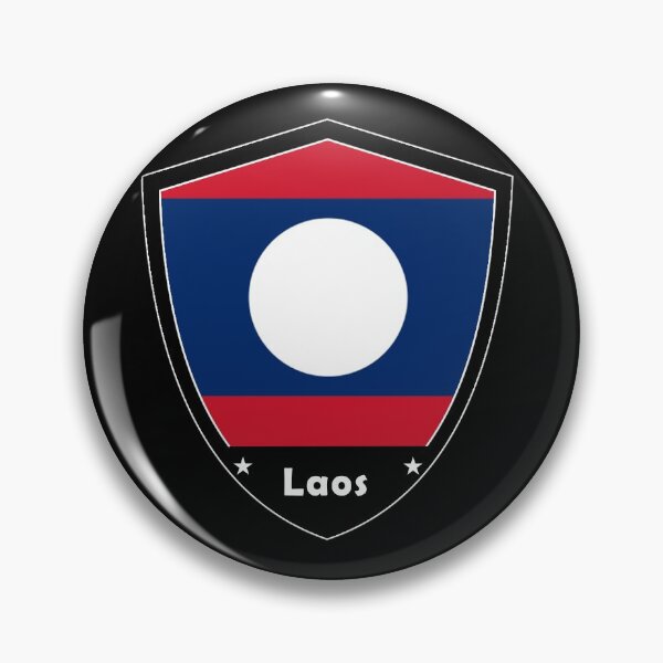 Item preview, Laos Flag Badge designed and sold by Gina-Driada.