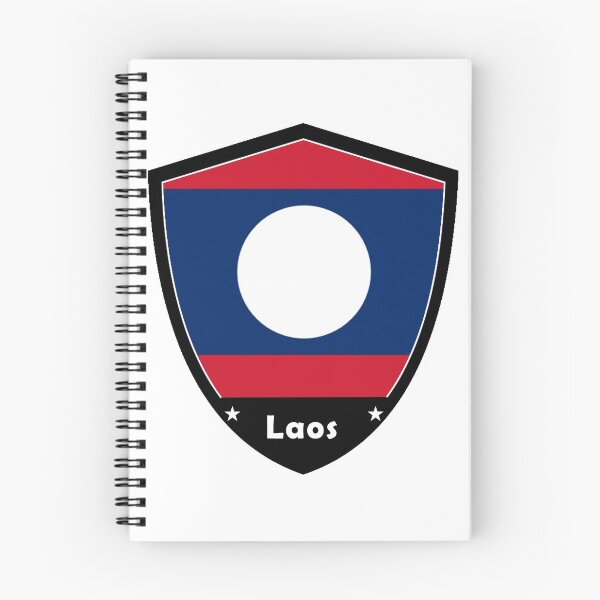 Item preview, Laos Flag Badge designed and sold by Gina-Driada.