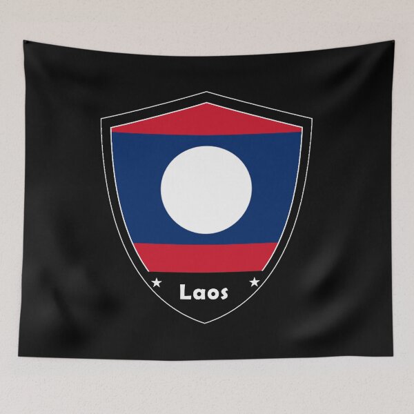 Item preview, Laos Flag Badge designed and sold by Gina-Driada.