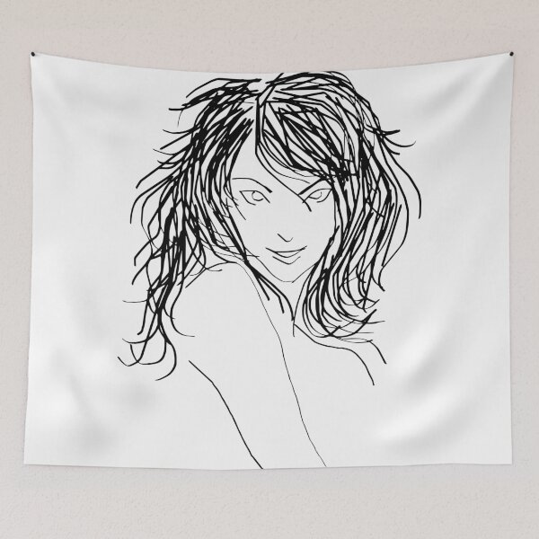 Item preview, Girl with tousled hair BLACK designed and sold by Fulgenl.