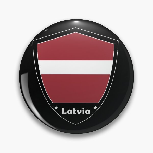 Item preview, Latvia Flag Badge designed and sold by Gina-Driada.